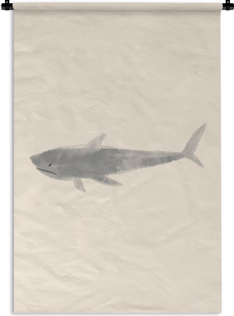 MuchoWow Wandteppich Wandbehang Fisch - Aquarell - Pastell 60x90 cm Tapisserie Dekoration Wandtuch - Foto-Teppich - Abwaschbar