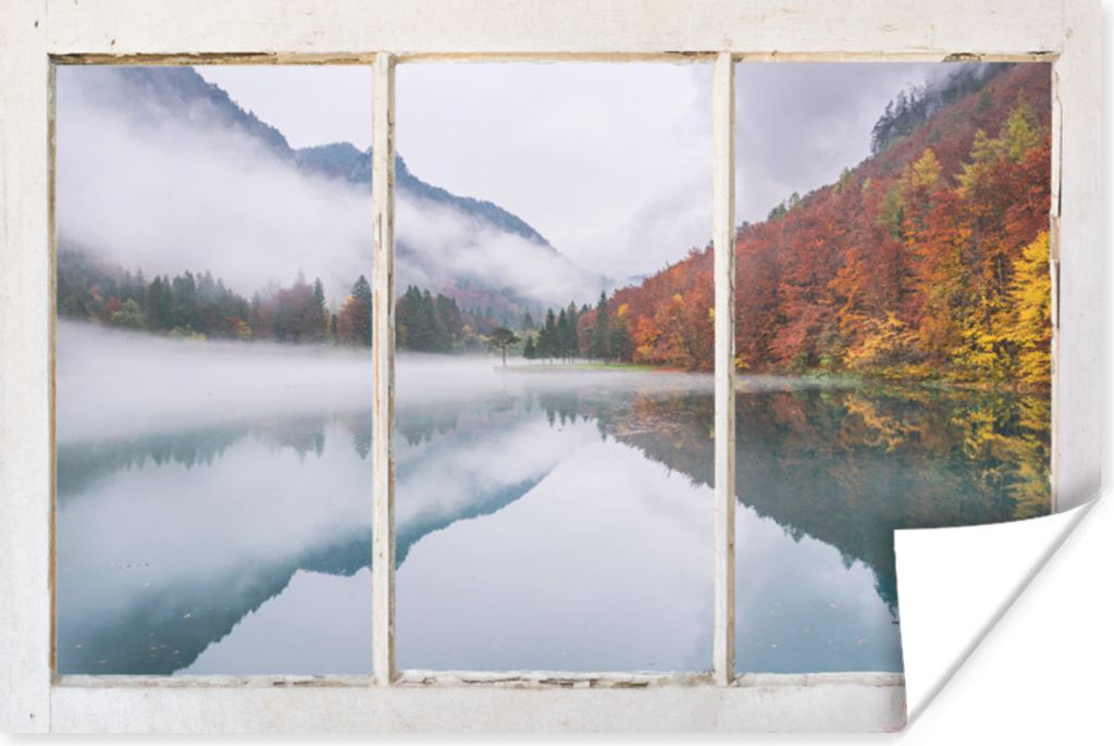 MuchoWow Poster Aussicht - Herbst - Berg 120x80 cm - Bilder