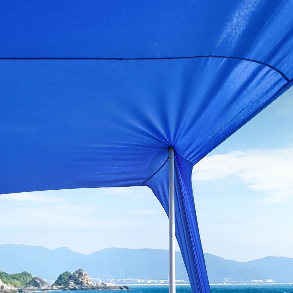 10x10ft Beach Tent Canopy - UPF 50+ Sun Shade With Aluminum Poles, Sandbags & Carry Bag