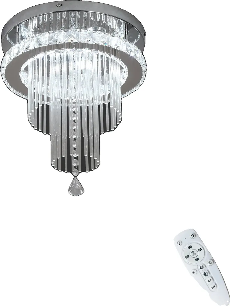 Plafonnier lustre cristal blanc chaud à intensité réglable série Luxe