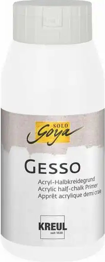 A white bottle of Gesso primer with branding.