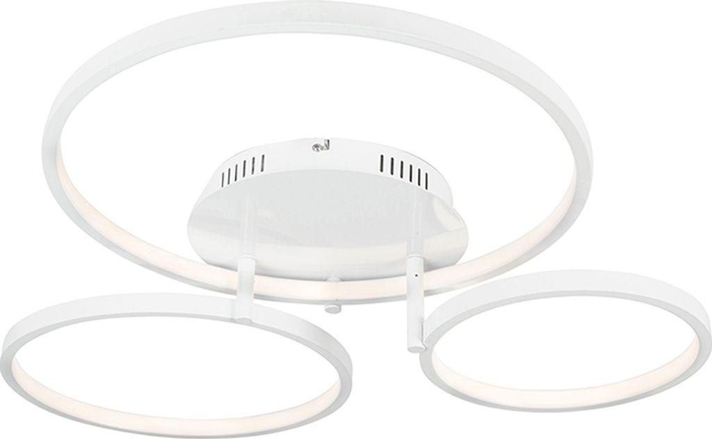 Qazqa led Modern Deckenleuchte, Deckenlampe - Rondas - Weiß, 3000K, warmweiß, dimmbar, 77cm, Ideal als Bürolampe, Flur, Schlafzimmerlampe und Wo...