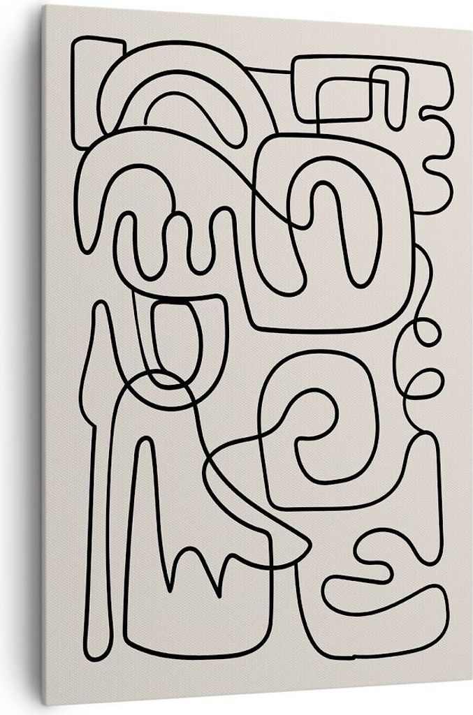 Bild auf Leinwand - Leinwandbild - Einteilig - Linien Figuren Formen - 70x100cm - Wand Bild - Wanddeko - Wandbilder - Leinwanddruck - Wanddekoratio...