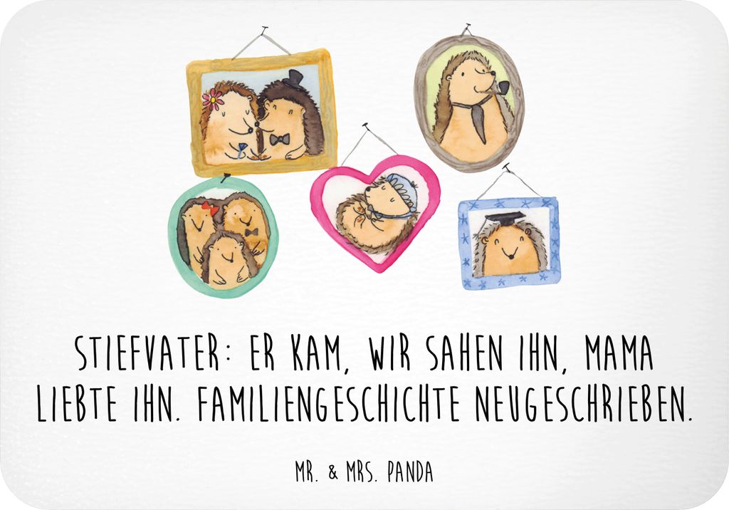 Mr. & Mrs. Panda magnet Stiefvater Liebe - Weiß - Geschenk, Patchwork-Familie, whiteboardmagnet, Geschenke, Kühlschrankmagnet, zettelhalter, Fami...