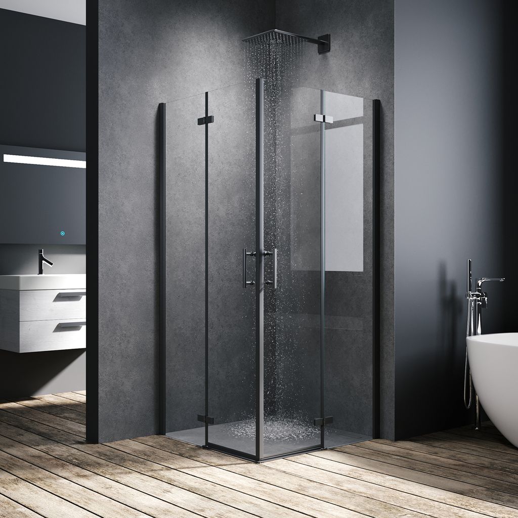 SONNI Black sprchový kout 100x100x195cm křídlové dveře Obrázek produktu 