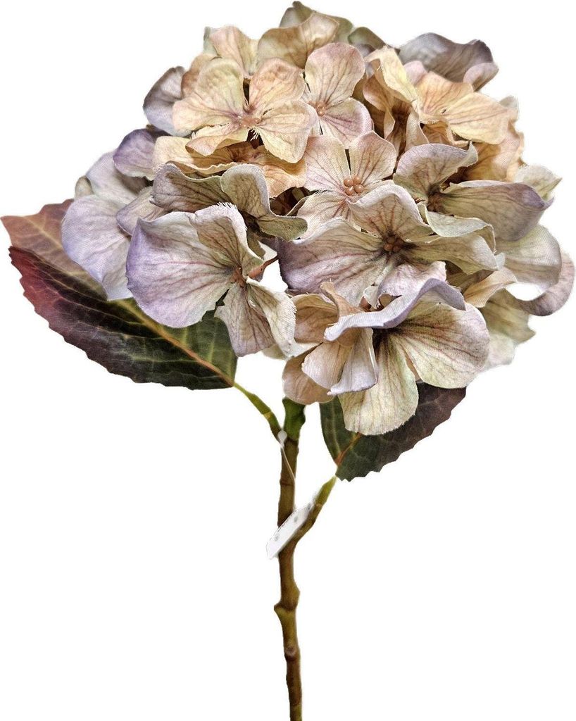 artplants.de Kunstblume Hortensie NYNMAR, grün-lila, 50cm, Ø18cm - Künstliche Hydrangea