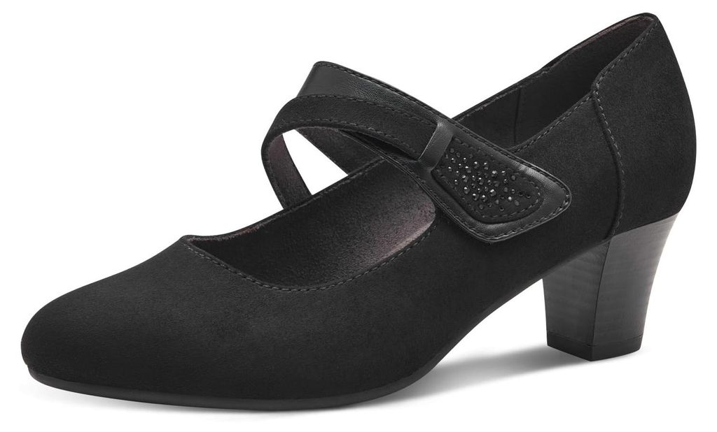 Jana Damen Pumps mit Riemen Mary Jane Vegan, Black, 38 Produktbild 