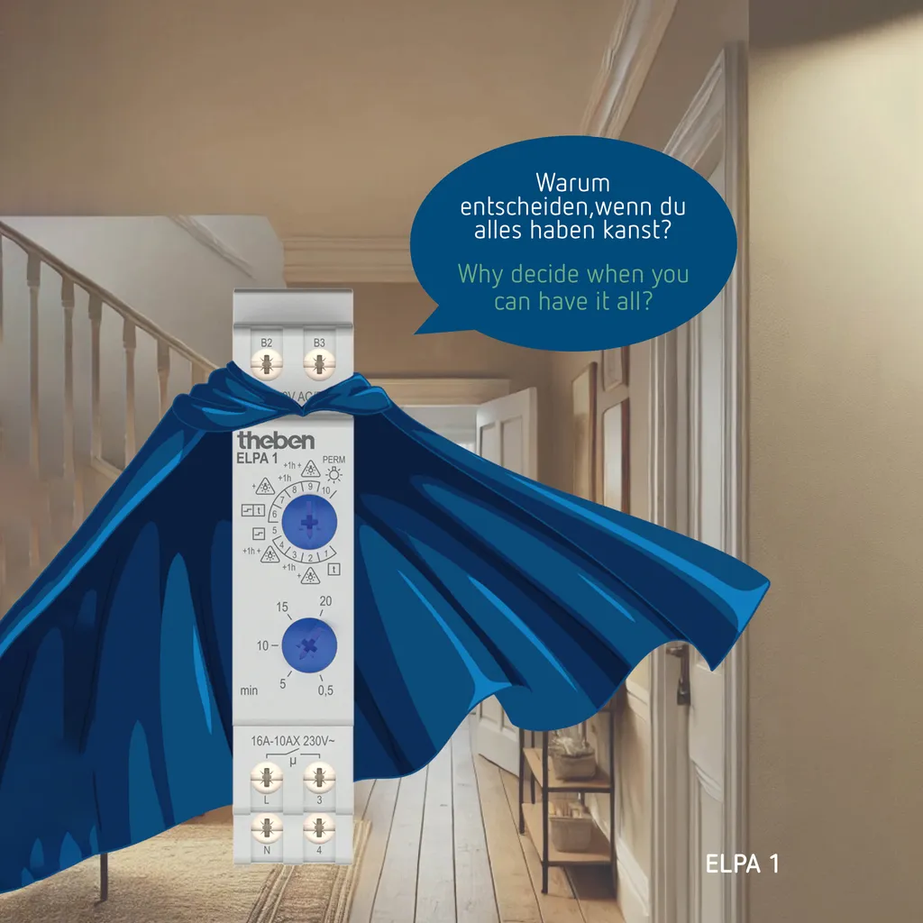 Minuterie d'escalier multifonction avec préavis d'extinction et LED
