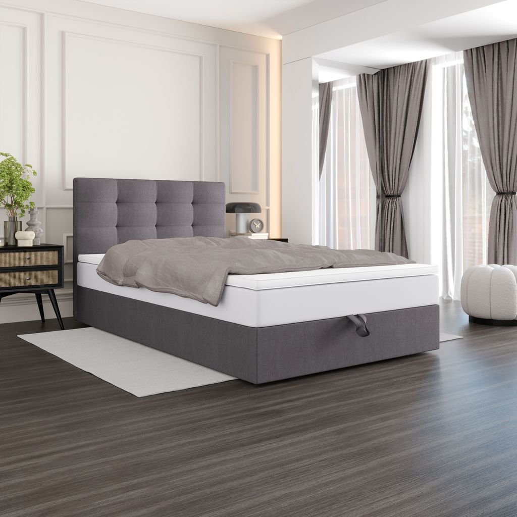 Polsterbett 100x200 DELILAH 4 - grau