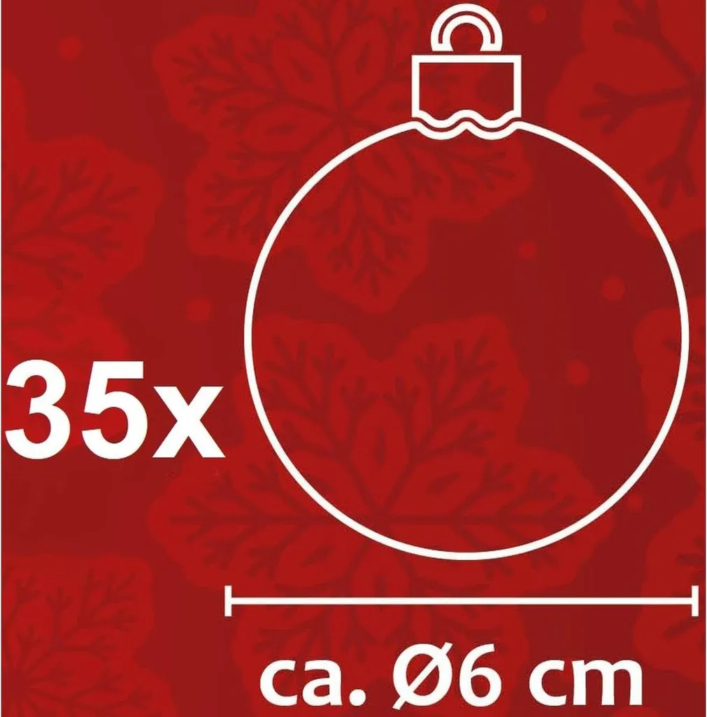 Lot de 35 boules de Noël 6 cm incassables pour décoration de fête - 17