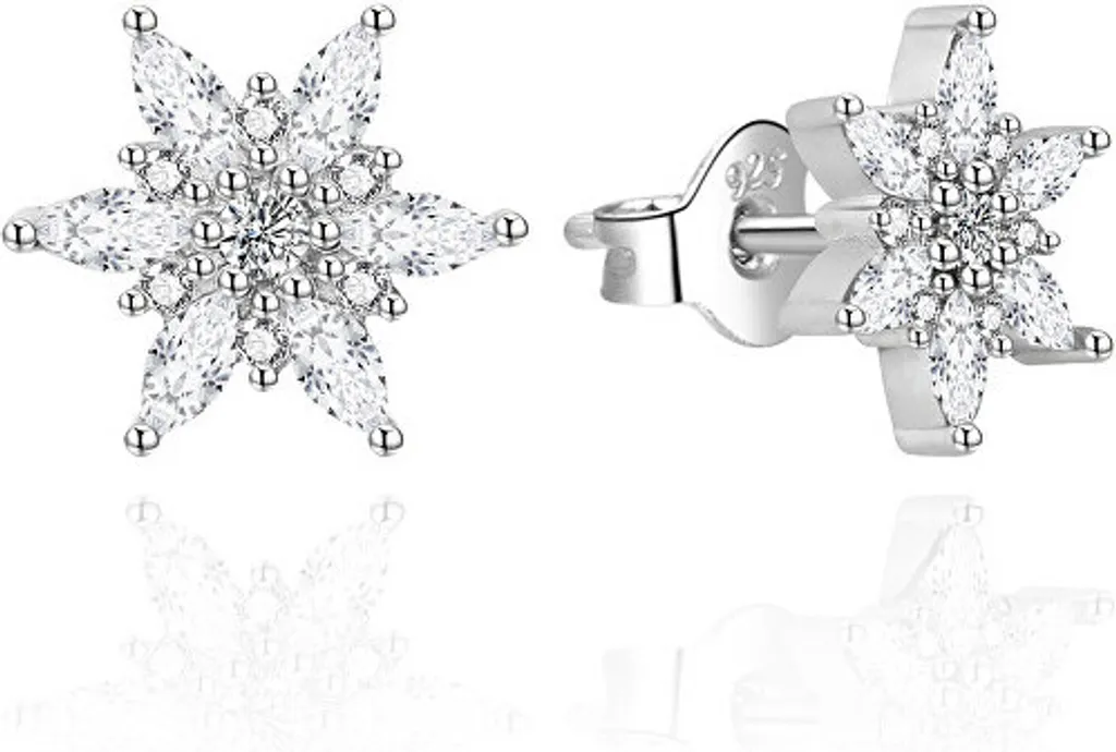JO WISDOM Orecchini fiocco di neve Vegvisir in Argento 925