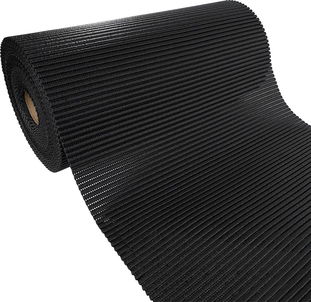 Weichschaummatte Bad 65x160 cm - Tiefschwarz - Badematte aus weichem, atmungsaktivem PVC - Antirutschmatte Bad für Innen- und Außenbereiche - Bad...