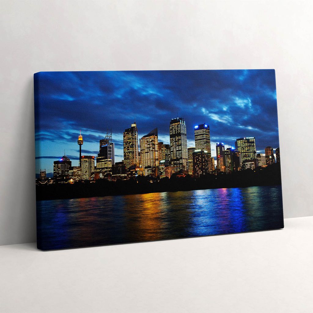 Abendspaziergang in Sydney – Leinwandbild Wandbild – 30x20 cm – Leinwandbilder – Wandbilder – Schlafzimmer – Flur