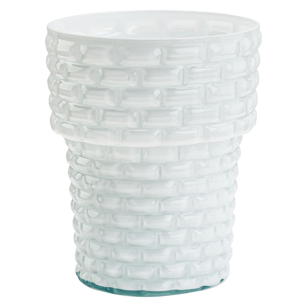 Orchideentopf Glas Zylinder Mauer Übertopf Blumentopf Pflanzgefäß D 13,5 cm H 16,5 cm Ziegelstruktur