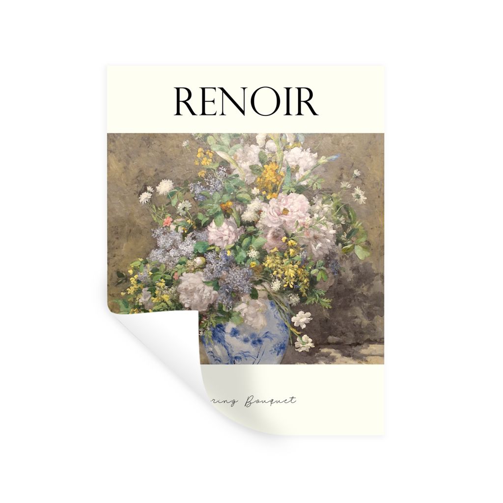 MuchoWow Wandtattoo Wandsticker Wandaufkleber Frühlingsstrauß - Renoir - Blumen 30x40 cm Selbstklebend und Repositionierbar - Sticker - Dekorfolie