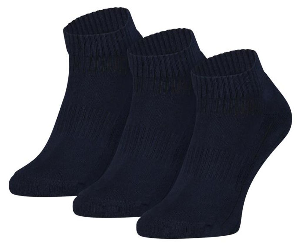 Kurze Sportsocken aus Baumwolle 3-Paar – Marineblau – 35-38