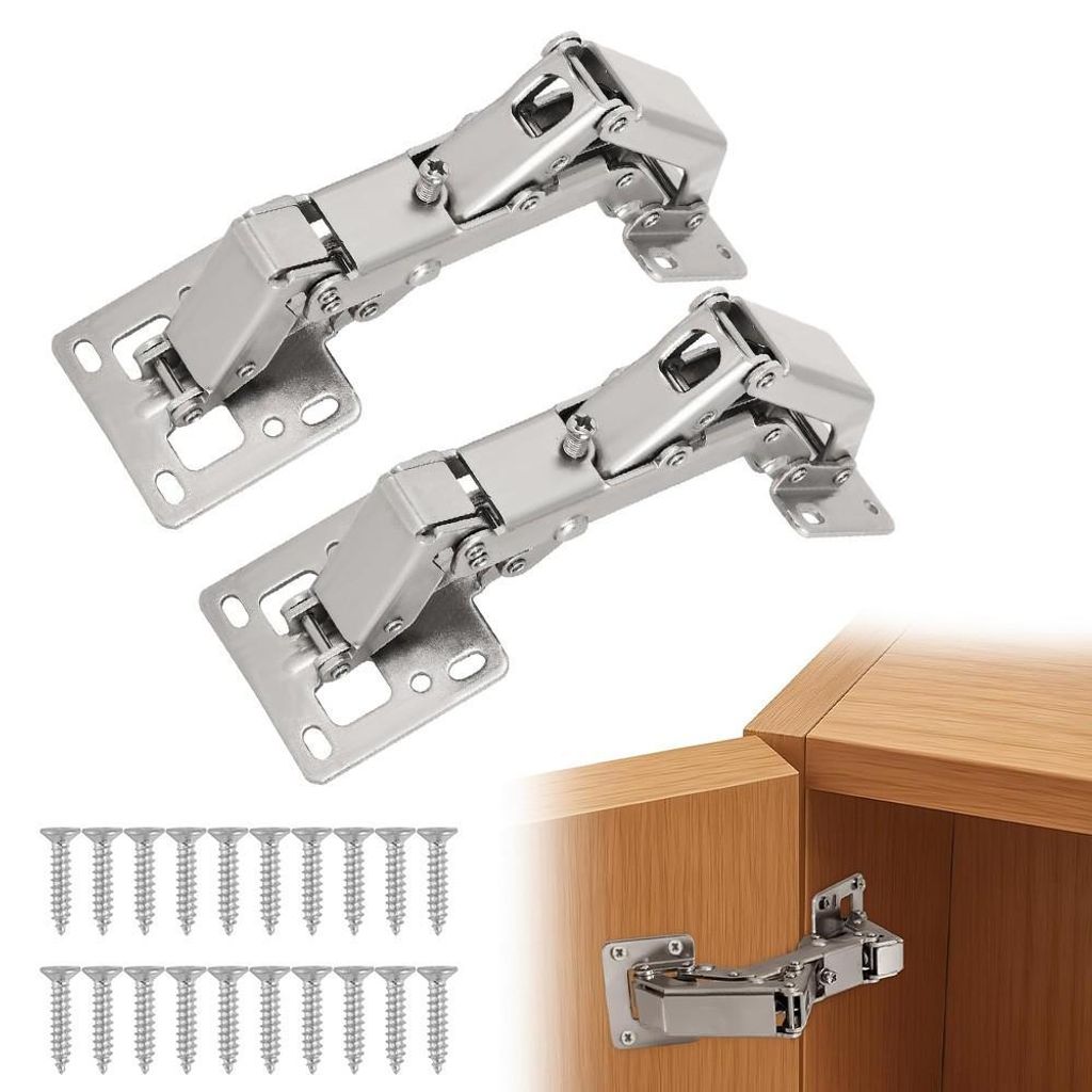 2x Aufschraubscharnier Aufschraubscharniere mit Feder Schraube Klappenscharnier 170°Große Winkeltür-Scharniere für Küchenschrank Kleiderschrank
