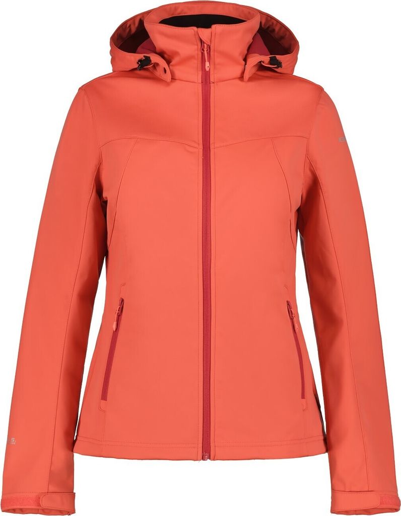 Icepeak Boise Softshelljacke für Damen leicht Wasserabweisend, Farbe:Koralle, Größe:36