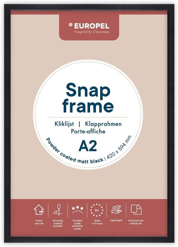 EUROPEL Plakatrahmen DIN A2 schwarz
