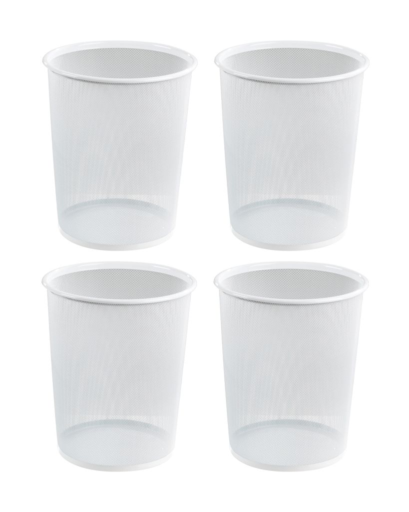 Papierkörbe - 20 Liter - Weiß - Metallgeflecht - 4er Set