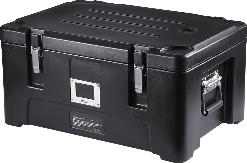 Isolierter Pfannenträger von SucceBuy – 36Qt stapelbare Catering-Hotbox mit 3 Edelstahlpfannen, LLDPE-Speisewärmer mit elastischen Griffen für...