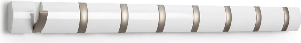 Umbra Hooks Flip Wandhaken, Aufhänger, Kleiderhaken, Kleideraufhänger, Garderobenhaken, 8 Haken, Holz, Weiß, 318858660