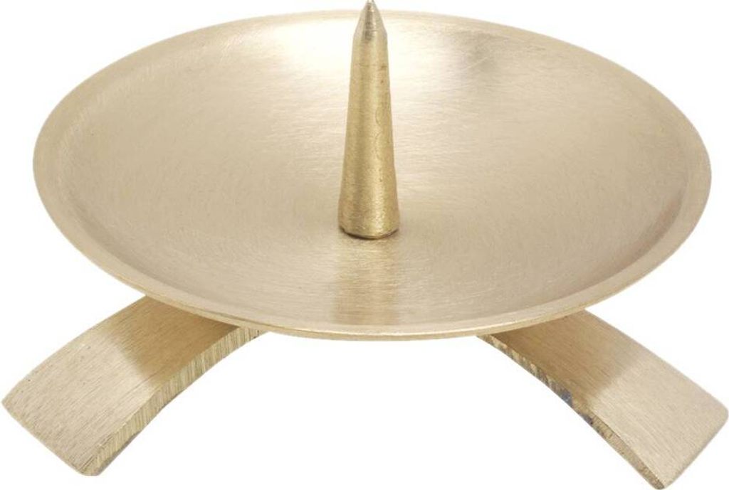 Dreifußleuchter Ø9,5cm mit Dorn Gross Messing Gold Kerzenleuchter Altarleuchter