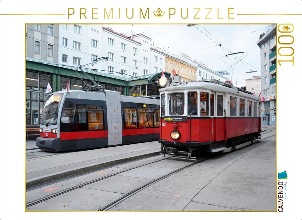 CALVENDO Puzzle Historisch und Modern - Mit der Straßenbahn Produktbild 