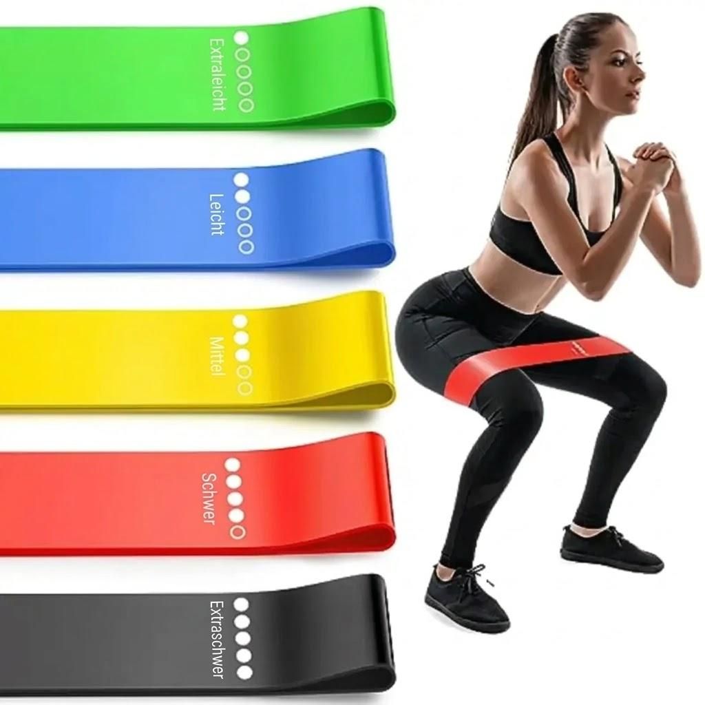 Lot de 5 bandes de fitness – Bandes de résistance pour Image du produit 