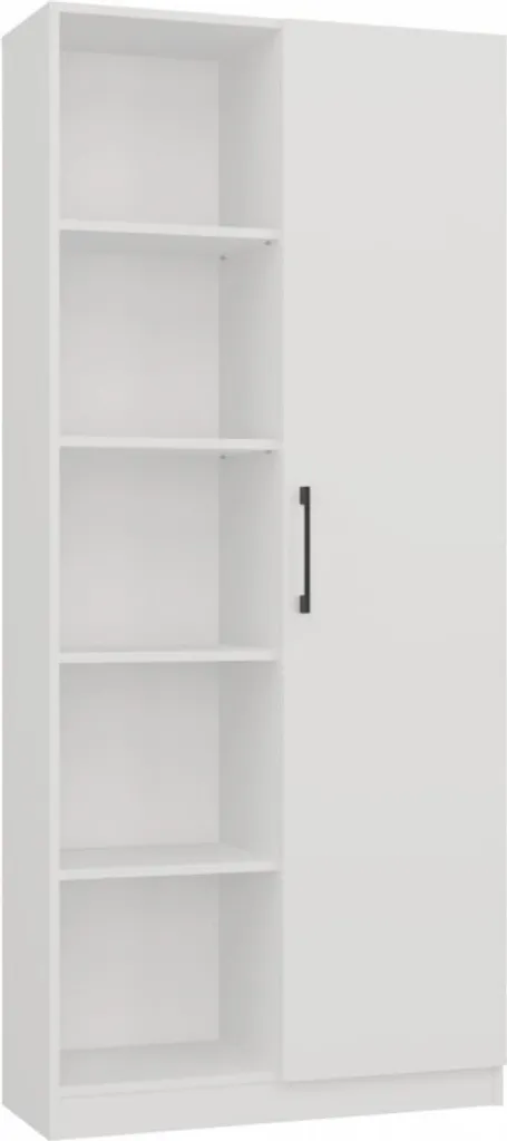 Bibliothèque de bureau blanche KALEV avec étagères de rangement larges