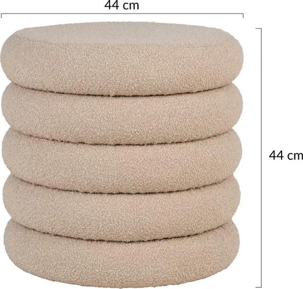 Pouf bouclette beige Marely : l'assise d'appoint chic pour petits salons