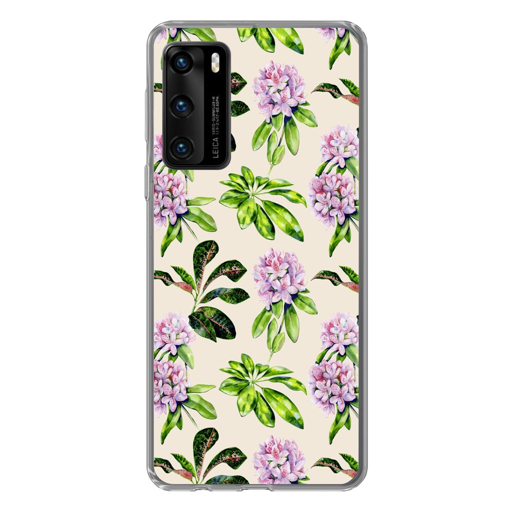 MuchoWow Handyhülle Schutzhülle Hülle für Huawei P40 Hortensien - Pflanzen - Muster Silikon Softcase Handy Hülle - Handytasche