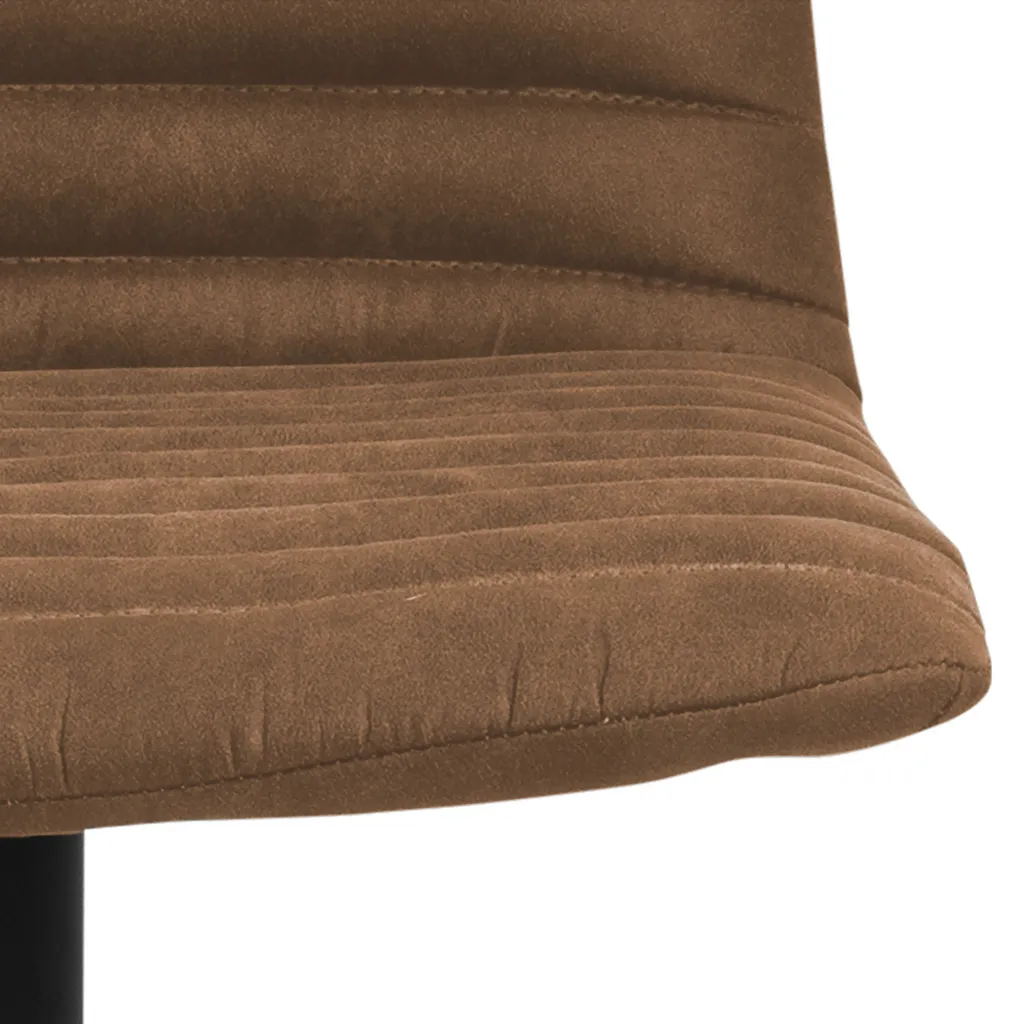 Tabouret de bar Kimmy marron avec pieds noirs, chaise de cuisine haute - 6
