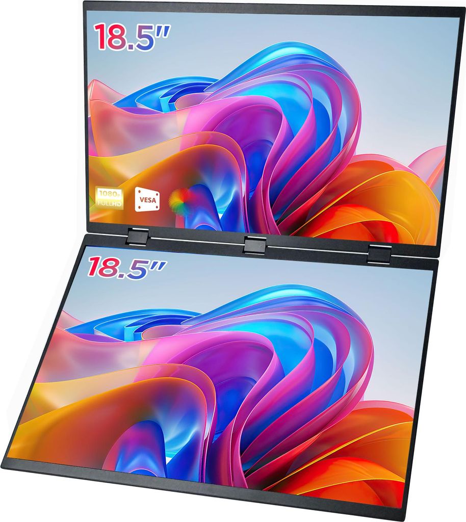 18,5" Duales Tragbares Display - 100Hz IPS, Dual Mini HDMI Produktbild 
