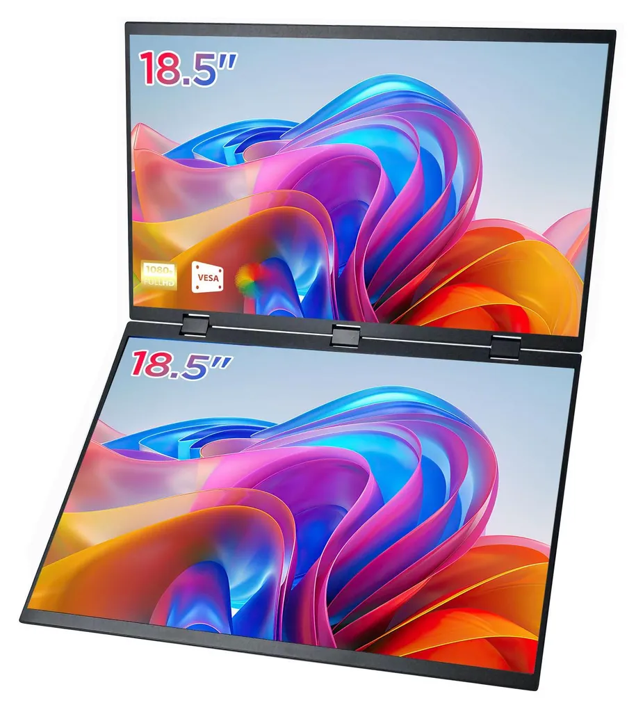 Double écran portable pour télétravail 18,5" IPS 100Hz Triple USB-C