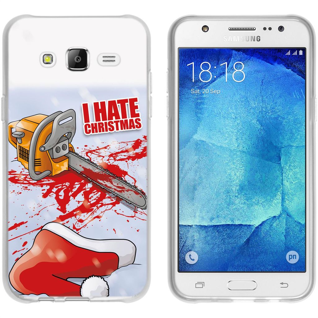 PhoneNatic Case kompatibel mit Samsung Galaxy J5 (2015 - J500) Silikon-Hülle X Mas Weihnachten Hate X-Mas M8