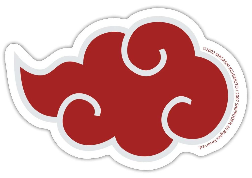 Spreadshirt Naruto Shippuden Akatsuki-Symbol Sticker Aufkleber, 10 x 10 cm, Mattweiß