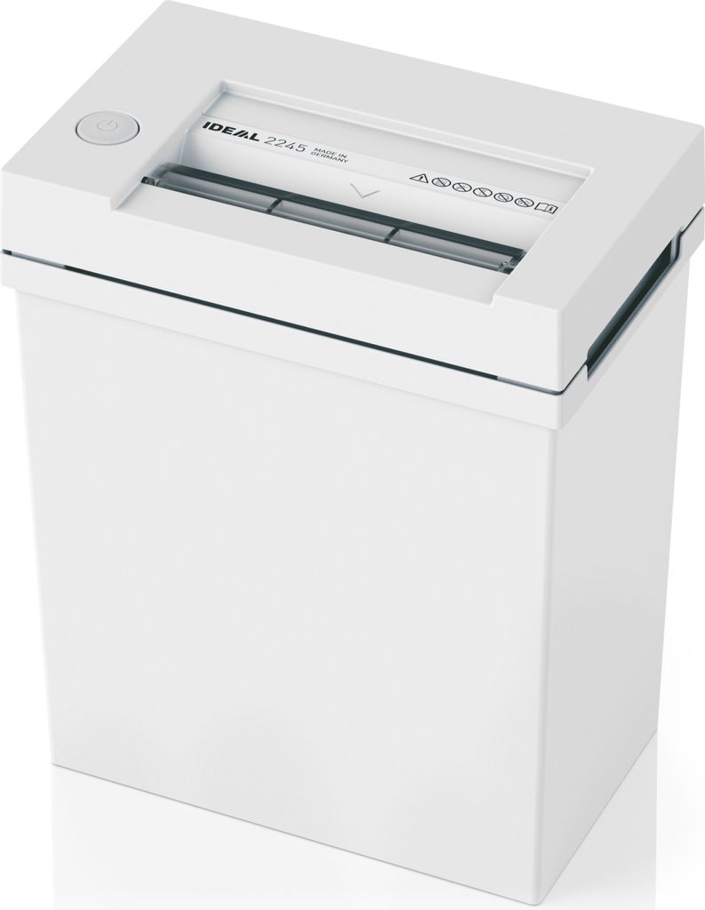 IDEAL Schreibtisch-Aktenvernichter 2245 CC, 2 x 15 mm, P-5, Partikelschnitt, 4 Blatt, 20 Liter Volumen, Kunststoffbehälter