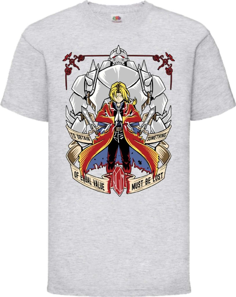 Kinder T-Shirt Fullmetal Alchemist Edward Elric Fullmetal Edward, 5-6 Jahr - 116 / Grau