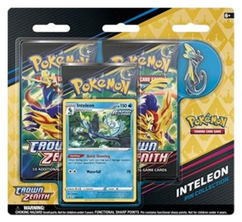 Pokemon Crown Zenith: Inteleon Pin Collection 3-Pack Blister