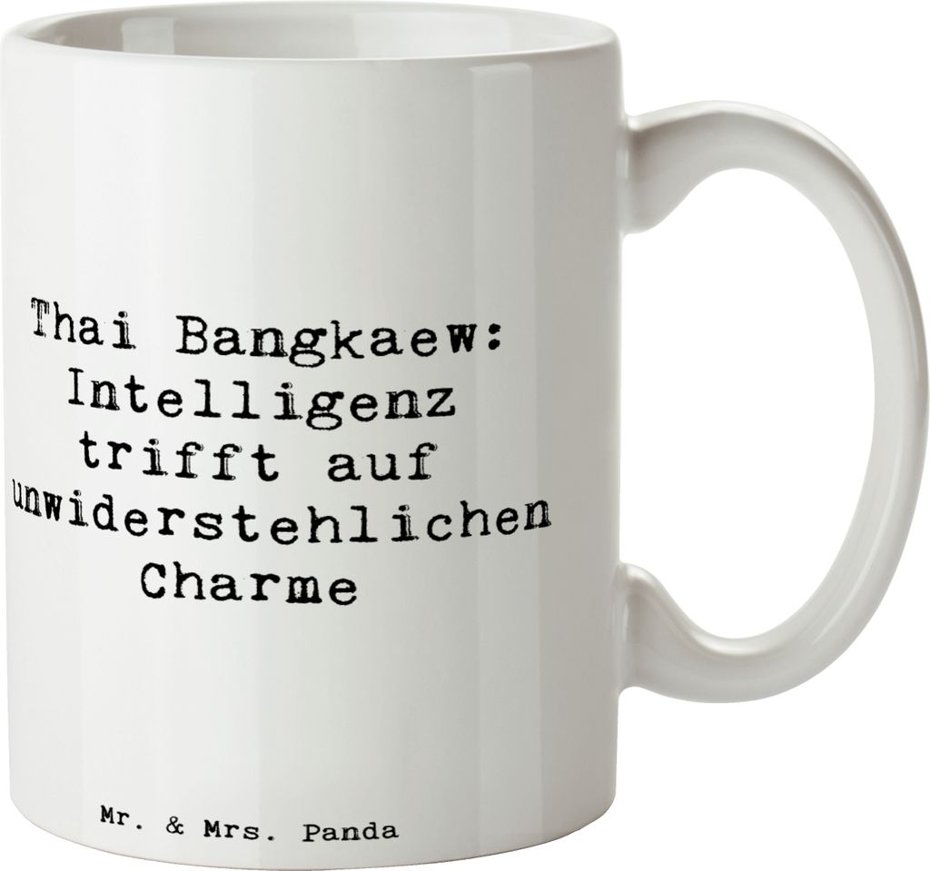 Mr. & Mrs. Panda Becher Spruch Thai Bangkaew Charme - Weiß - Geschenk, einzigartiger Hund, Kaffeetasse, haferl, scharfsinniger Verstand, Trinkbech...
