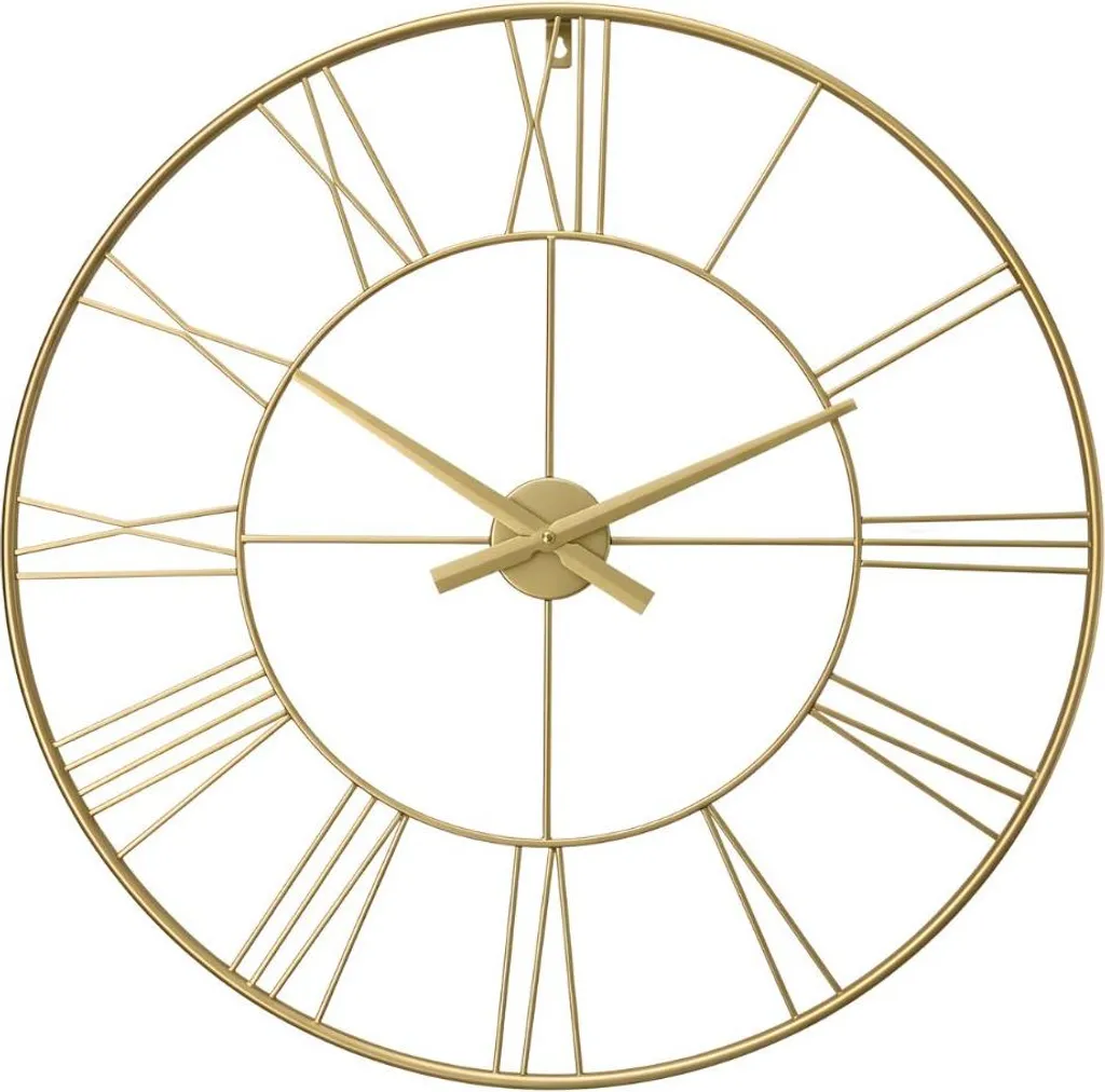 Horloge murale de style industriel ARATIO or Ø 70 cm - Design en métal