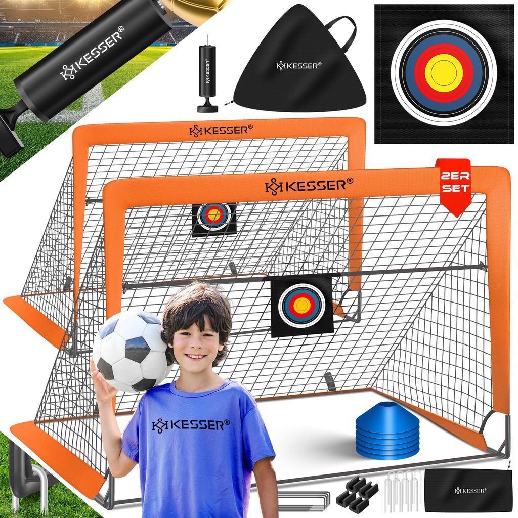 KESSER® Fussballtor 2er Set, Antirutsch, inkl. Hütchen, Produktbild 
