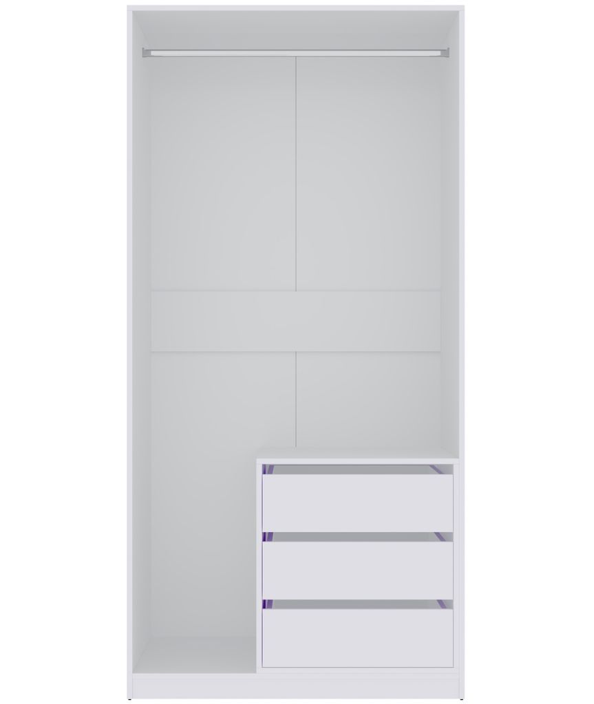Marmex TRES SET11 Weiß Garderobenschrank-Set, ohne Türen 100x206x51 cm