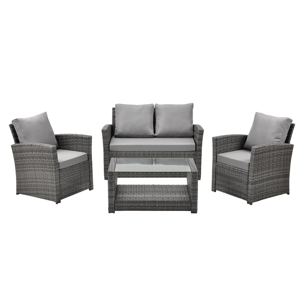 SVITA ROMA Polyrattan Lounge Rattan Garten Möbel Set mit Produktbild 