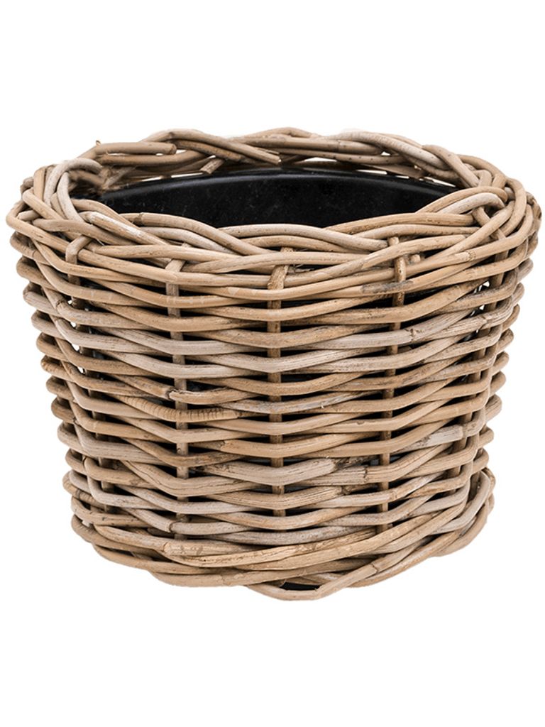VAN DER LEEDEN DRYPOT® Rattan Pflanzkübel Grau Ø 25 cm - Produktbild 5