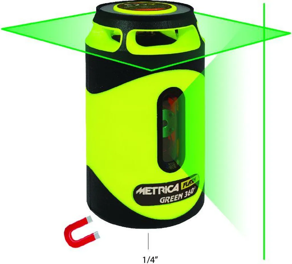 Laser Ligne 360 degrés Vert METRICA Bravo - Pour pose faux plafond 61435