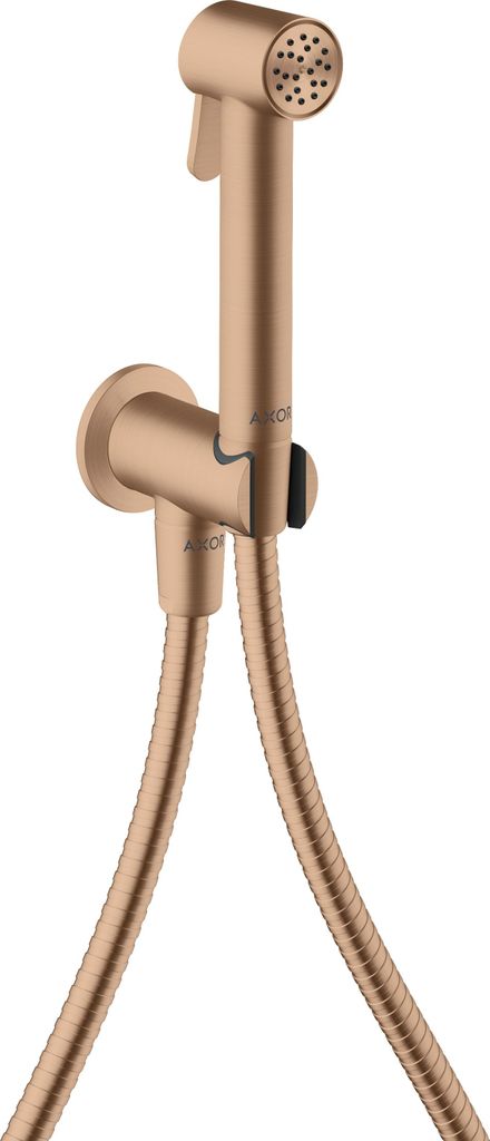 hansgrohe AXOR Bidette Showers Bidette Handbrause 1-jet EcoSmart, rund, für Kaltwasser, mit Brausehalter und Brauseschlauch 1,25m, 29240310