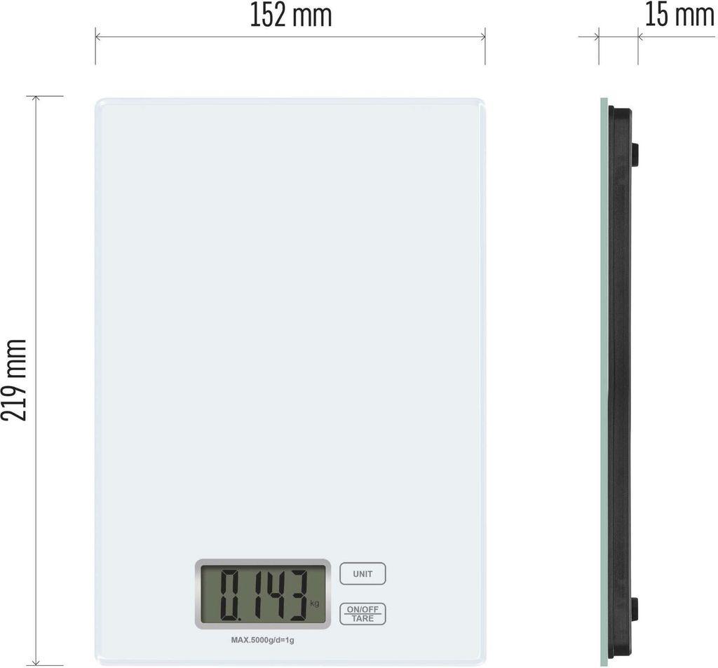 EMOS Küchenwaage aus Hartglas, Digitalwaage mit LCD Produktbild 10