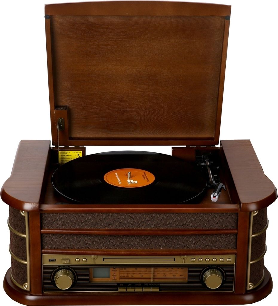 Denver MCR-50MK2 Retro drevený gramofón s rádiom CD kazetou Obrázok produktu 6
